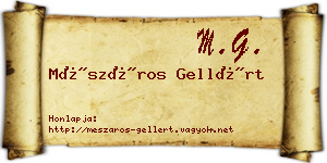 Mészáros Gellért névjegykártya